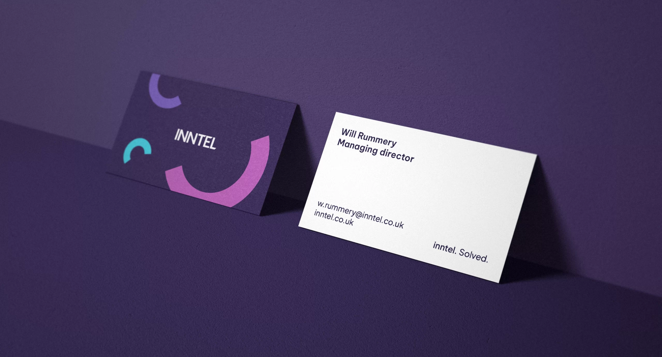 Inntel business card design following rebrand